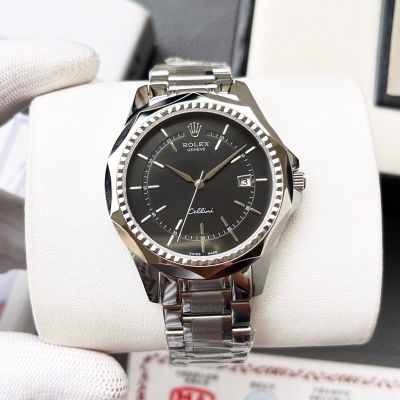 Rolex Cellini Replica with Black Dial Stainless Steel Mechanical  Gentleman Style High Quality 42MM Watch